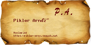 Pikler Arnó névjegykártya